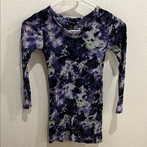 Art Class Tie-Dye Dress - Purple, Black and Neon Green.